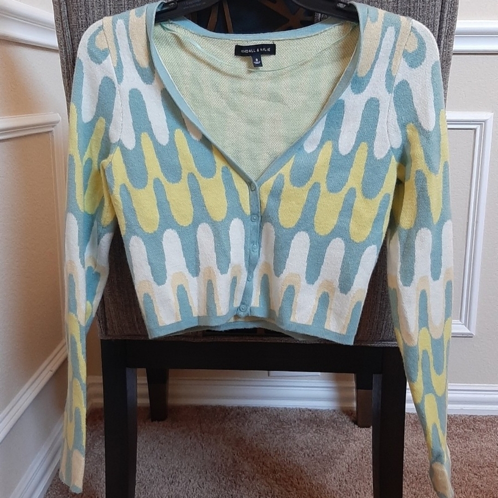 Kendall & Kylie Multicolor Wave Cardigan